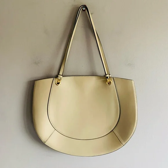 Ulla Johnson Mira Half Moon Leather Shoulder Bag/Tote in Sand - Picture 4 of 13